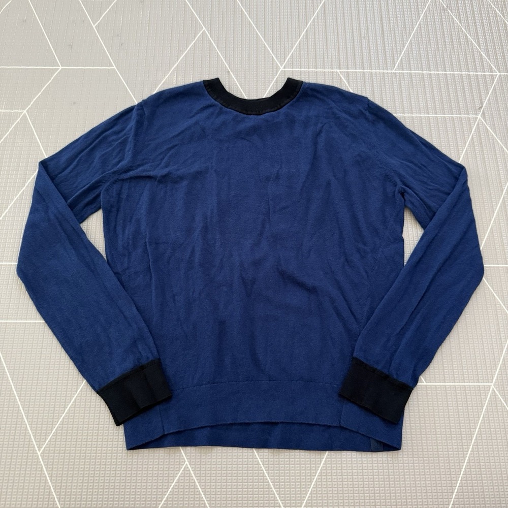 Lululemon Silk-Blend Crewneck Sweater Size 6 True Navy/Black LW3EXNS